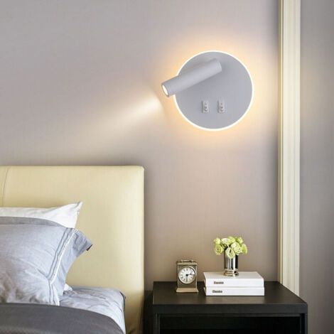Lampes de chevet LED, appliques murales pour chambres d'hôtel, lampes de chevet, appliques murales pour couloirs avec interrupteur, lampes tricolores