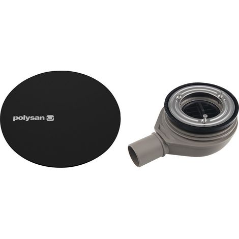 Siphon pour receveur de douche MIRAI, dia. 90mm, DN40, couvercle noir mat (1/3)