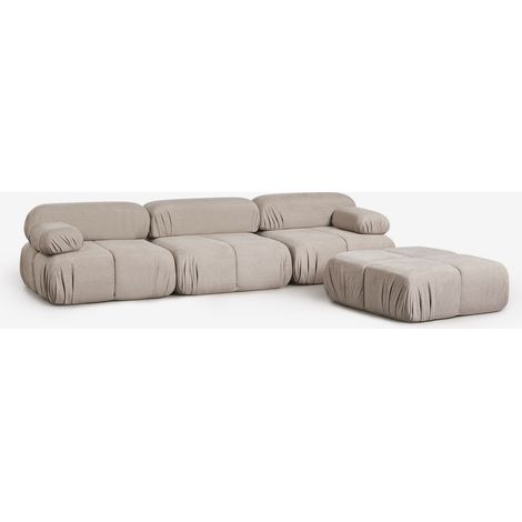 SKLUM Kendall 3-teiliges modulares Sofa und Bouclé-Pouf, vakuumverpackt                                   