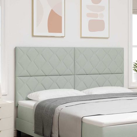 Tête de lit LED Gris clair 180 cm Velours vidaXL (1/5)