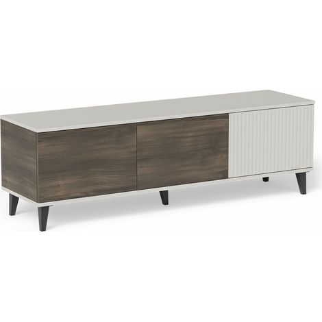 Mueble TV Luelia 116, Nogal + Cachemira, Número de puertas: 0, Número de cajones: 0, 150x47x40cm (1/5)