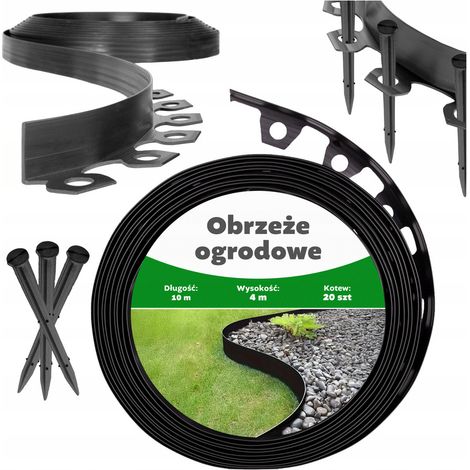 Bordure de Jardin 10M – Kit 20 Piquets. Flexible, Résistante Intempéries. Modèle (1.5). (1/5)