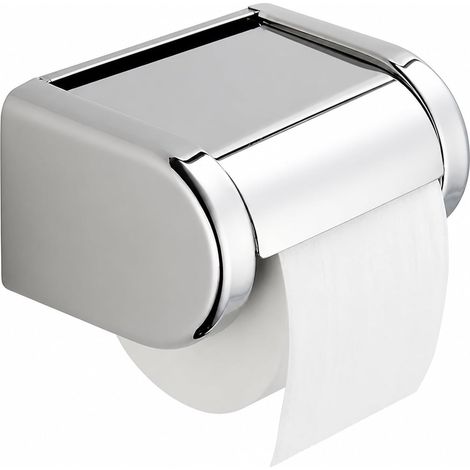Porte-papier toilette - inox - pour rouleau WC et salle d'eau (1/5)