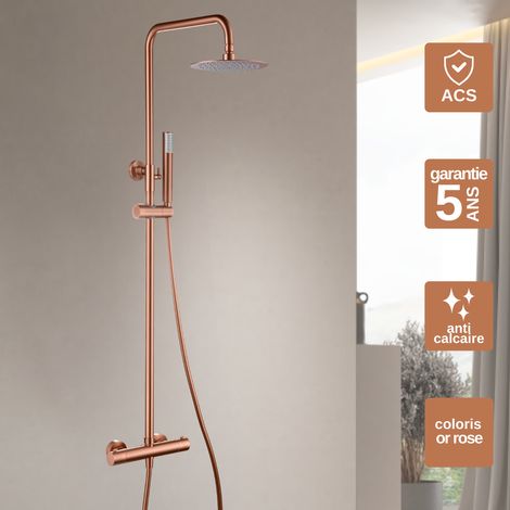 Colonne de douche thermostatique anti-calcaire – Mitigeur réglable – Corps en laiton – Débit 12 l/min – Flexible 150 cm – Imex Products (1/5)