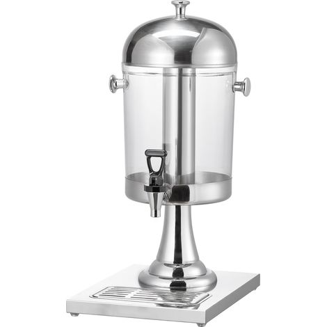 Mophorn Getränkespender (1 x 8 L) für Partys, Saftspender aus Edelstahl und Polycarbonat mit tropffreiem Zapfhahn und stabilem Sockel – ideal für Restaurants, Feiern, Limonade und Eistee