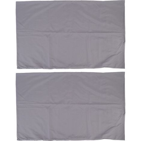 Lot de 2 taies d'oreiller à fermeture portefeuille, résistantes aux taches, couleur unie et douce, pour chambre à coucher, 48 x 74 cm, gris foncé (1/5)