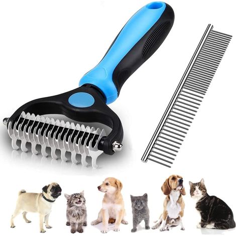accessoires de toilettage pour animaux de compagnieBrosse pour chien, peigne double face, brosses pour chats à poils longs et courts, brosse de toilettage pour chats, brosses anti-mue pour chiens et c (1/5)