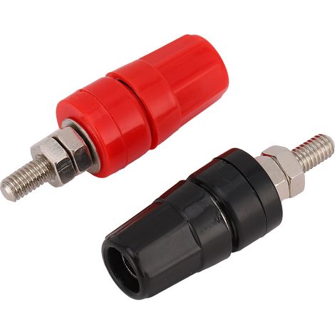 Lot 10 Connecteurs Enceinte U50 4mm Cuivre Rouge Noir Bornier Amplificateur Audio Hexagonal (1/5)