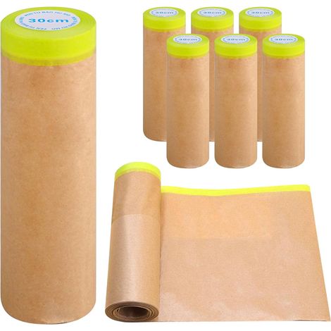 Rouleau De Papier Pour Masquage Avec Ruban: 6 Rouleaux Papier De Masquage De Peinture, 30cm15m Ruban De Masquages Peinture, Peintures Pour Voiture Papiers De Masquages De Peintures Pour Voiture