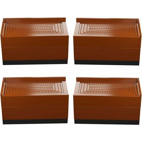 Jeu de 4 montants de meubles, lit, carré, pieds de 7,5 cm ou 15 cm de haut, lit réglable, pour tables, chaises, canapés, dortoirs, etc. (1/4)