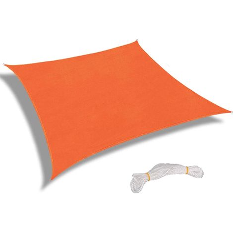 Voile d'ombrage rectangulaire orange-rouge en polyester Oxford pour jardin, terrasse, patio, 2,5 x 2,5 m (1/5)