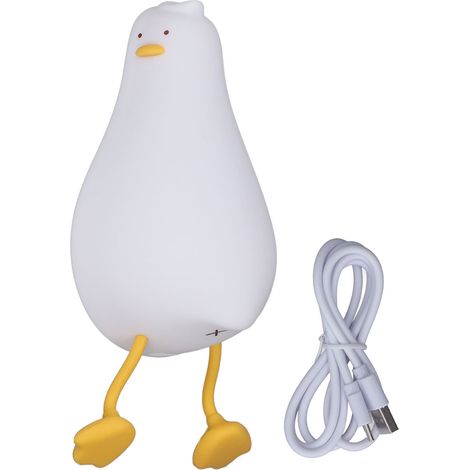 Lampe de nuit LED rechargeable USB en silicone doux, forme de canard couché mignon, éclairage tamisé pour chambre (1/5)