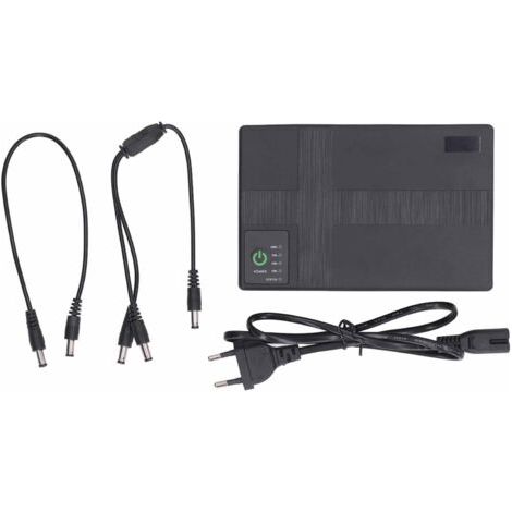 Alimentation sans Interruption 10400mAh UPS Batterie de Secours, 5V 9V 12V 2A POE 15V 24V 1A Alimentation de Sortie pour Routeur, Modem, Caméra de sécurité (Prise UE). (1/5)