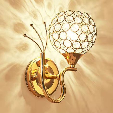 Applique murale en cristal LED moderne, avec prise E27, suspension pour chambre ou couloir - queue à gauche (ampoule non incluse) (1/5)