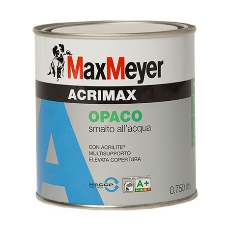 Acrimax Smalto bianco Opaco all'acqua per legno e ferro 0,75 L Max Meyer