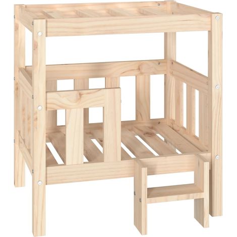Letto per cani cestino divano confortevole 65,5 x 43 x 70 cm legno di pino massello marrone 020042750