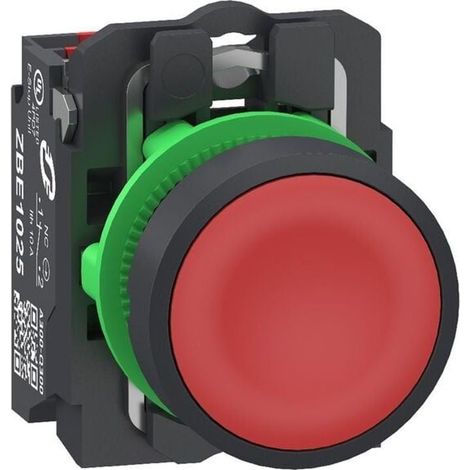 Bouton poussoir impulsion Ø22 rouge 1NC Push-In - XB5AA425