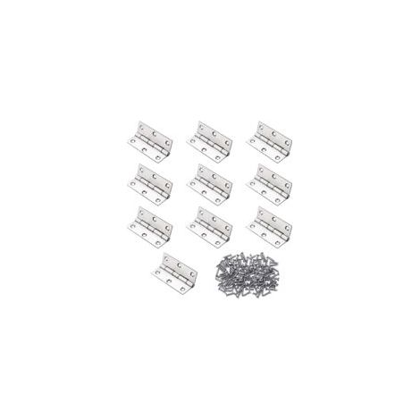 Charnière Inox,Charnière Porte,Charnières à Roulement,10PC 5534mm Paumelle,Charnière Plate,Charnière Invisible,Charnieres Meubles Pliantes,Avec 62PC Vis Pour La Maison Meubles Matériel Porte Tiroir (1/5)