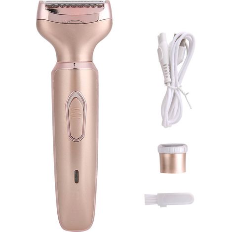 Rasoir Électrique 2-en-1 USB pour Épilation Intime Femme - Multifonctionnel - Rose Doré (1/5)
