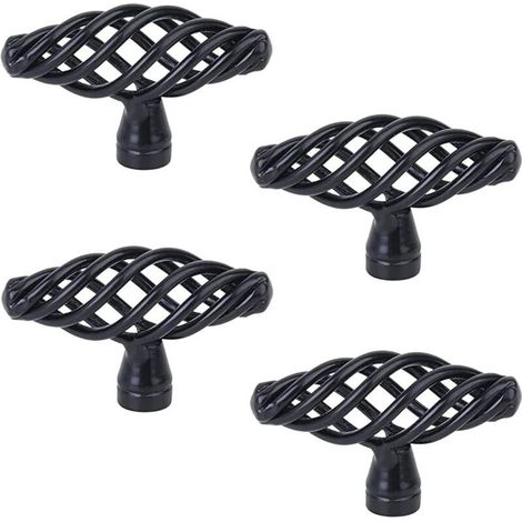 4 Pièces Poignée Meubles Anciens, Poignées meuble cage à oiseaux vintage, élégance classique, Pour meubles, armoires, portes et fenêtres, salle bain (avec vis) (1/3)