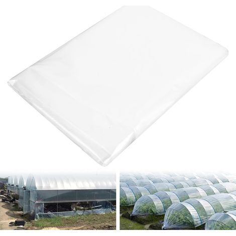 Polyethylenfolie Transparent Gewächshausfolie, Extra Dick Reißfest Gartenfolie Aus Polyethylen,Treibhaus Folie Zur Abdeckung Von Gemüsebeeten Tunnelfolie Tomatenhaus Folie (2 X 6m) (1/4)