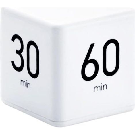 Cube, minuteur de Cuisine pour Enfants,Blanc (15 20 30 60 Minutes) minuteur d'exercice avec capteur de gravité, minuterie à Rabat pour la Gestion du Temps et Les paramètres de Compte à rebours (1/5)