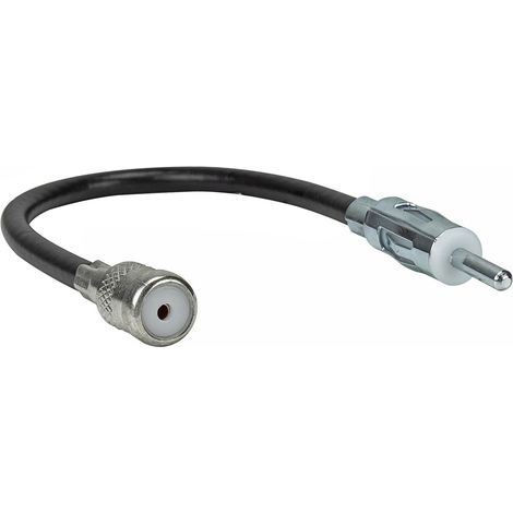 Antennenadapter 1500-008: DIN-Stecker (m) auf ISO-Stecker (f) mit ca. 20 cm Kabelverlängerung.