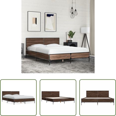 Sommeil -  Cadre de lit sans matelas chêne marron 140x190 cm (1/5)
