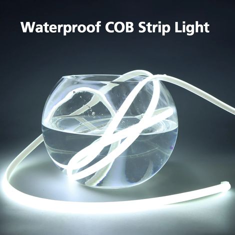 (Lumière blanche froide, 25 m) Bande LED COB, tube en silicone pur, guirlande lumineuse flexible, étanche, convient aux jardins et aux cours. (1/5)