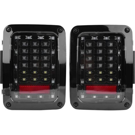 Una coppia di fanali posteriori a LED automatici con luci di stop per Jeep Wrangler JK 07-16, (1/4)