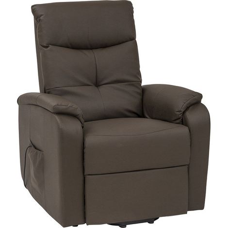 Poltrona Relax Elettrica 72x95/182x106/145 h cm in Similpelle Marrone (1/3)