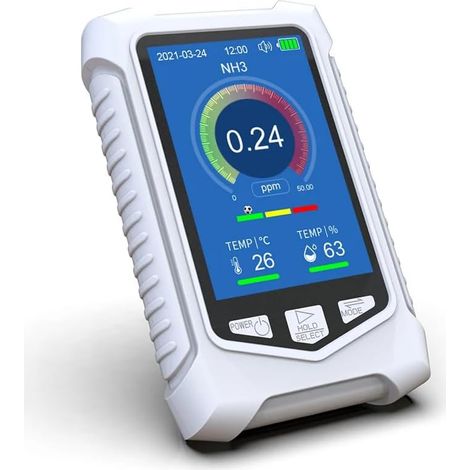 Rilevatore di ammoniaca NH3, monitor portatile di NH3 con misurazione della temperatura e dell'umidità, monitor della qualità dell'aria
