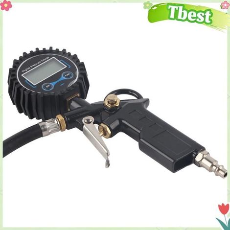 Tbest Manomètre des pneus Baromètres Numériques de Testeur de Jauge de Pression de Pneu de Voiture pour la Tête auto outil (1/5)