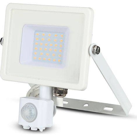 Projecteur LED V-TAC 30W détecteur blanc 6400K IP65 (1/5)