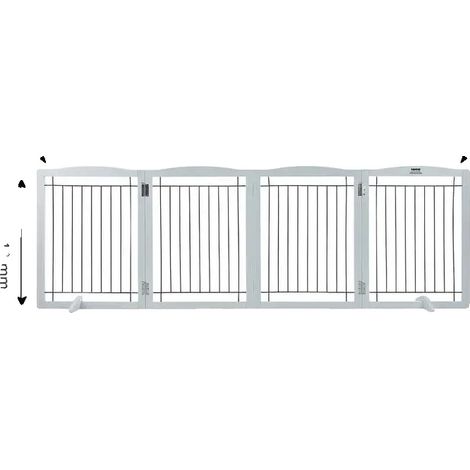 Puerta de seguridad para perros, diseño versátil, construcción duradera, color blanco. (1/2)