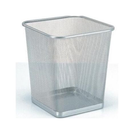 Poubelle Bureau - Corbeille Papier en Treillis Métal Maille, Corbeilles pour Bureau, Chambre, Poubelle Metal - Argent (1/5)