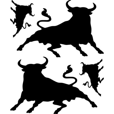 Adesivi Stickers Toro 13,5 x 16 cm - Colore: NERO
