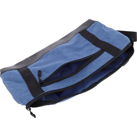 Sac à outils en toile à Large bouche pour hommes, petite pochette de rangement de grande capacité, fourre-tout organisateur pour clés, pinces, outils bleu noir. (1/5)