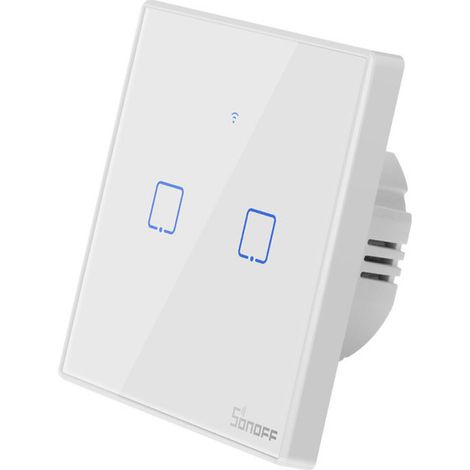 SONOFF WLAN-Wandschalter, T2EU2C, Touch- und Sprachsteuerung.