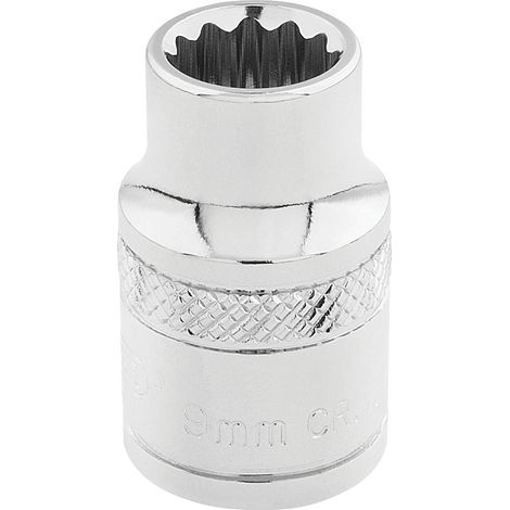 Draper 3/8 Inch Drive Hi-Torq 12-Point Metric Socket (9mm) with Polished Chrome Finish (Model 32769) (1/5)