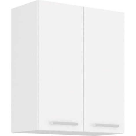 ATLAS Meuble haut 2 portes - Décor blanc - L60 x P31 x H72 cm (1/4)