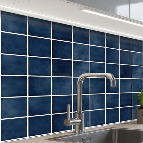 REVETEMENT MURAL DE CUISINE, CRÉDENCE DE CUISINE Carrelage - Moderne - Bleu 80x60 (1/5)
