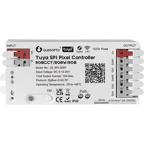 Contrôleur LED GLEDOPTO Tuya SPI Pixel RGBCCT RGBW RGB Synchronisation dynamique de la lumière pour la maison connectée, Google Assistant, Alexa ZigBee-206P (1/5)