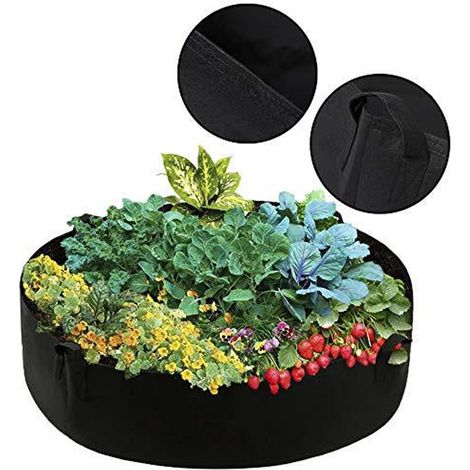 Runder Pflanzsack mit Griff für Gemüsepflanzen und den Gemüsegarten, schwarz, 120 cm x 30 cm (1/5)