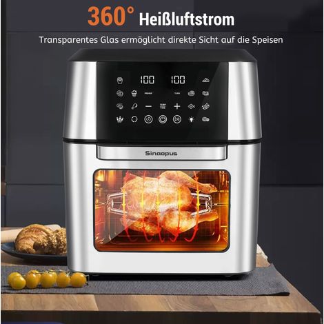 Freidora de aire XXL 12 L multifunción, LED táctil, 1800 W, negro DESVIAE (1/5)