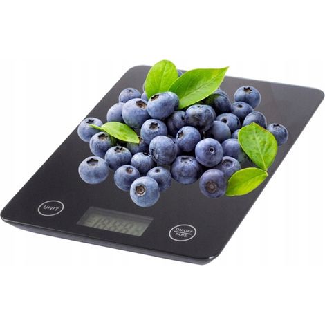 BILANCIA DA CUCINA ELETTRONICA CON DISPLAY LCD FINO A 5 KG DA 1 G VETRO NERO CASA PIATTO