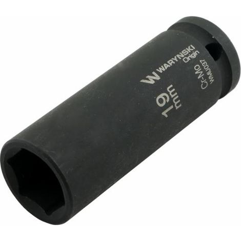 Sechskant-Kraft-Stecknuss lang 1/2" Waryński 19 mm CrMo DIN 3129 (1/5)