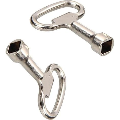 Lot de 2 clés carrées de 8 mm - Universelles - Pour armoire électrique - Robinet en métal - Robinet d'extérieur - Pour boîte électrique, radiateur, compteur de courant (1/5)