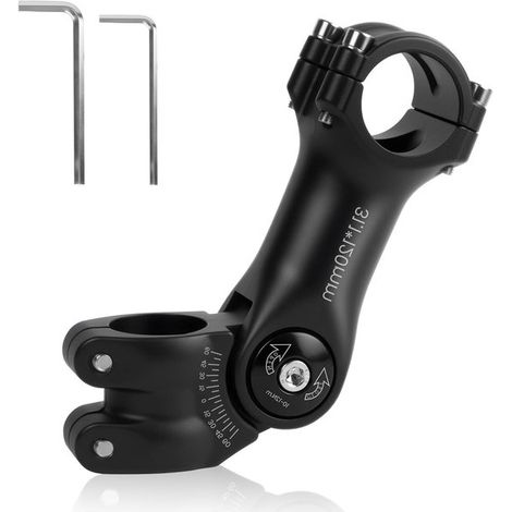 Höhenverstellbarer Lenkererhöhung aus Aluminium mit Sechskantbohrung für Rennräder und Mountainbikes, ± 60° höhenverstellbar, 31,8 mm x 120 mm (1/5)
