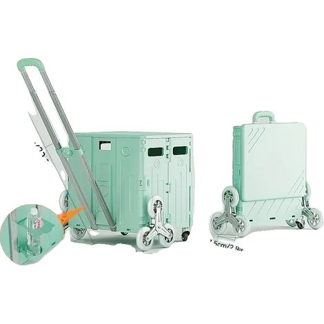 Chariot Portable, Capacité de 75L, Design Léger, Vert (1/2)